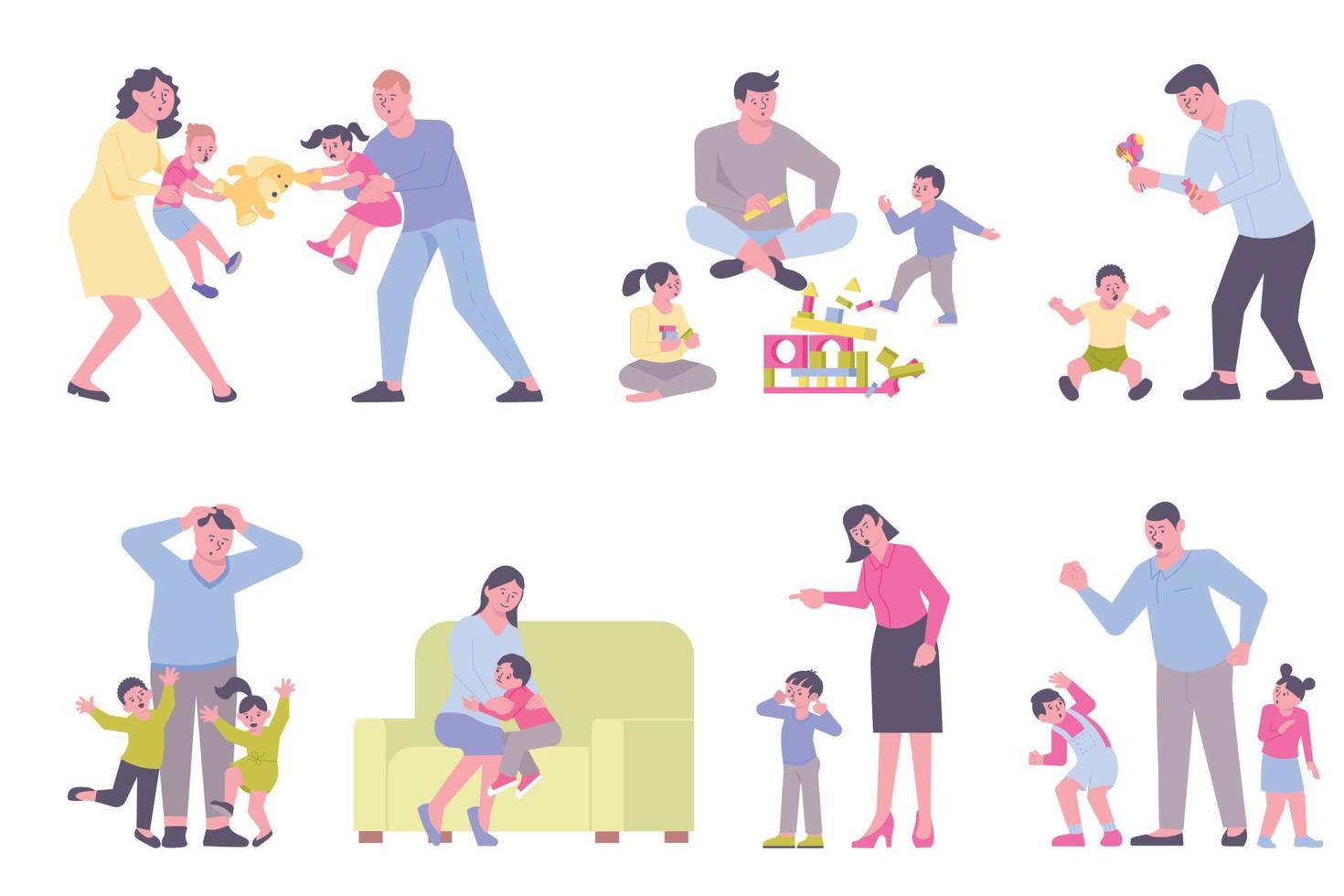 Parenting Flat Set vector