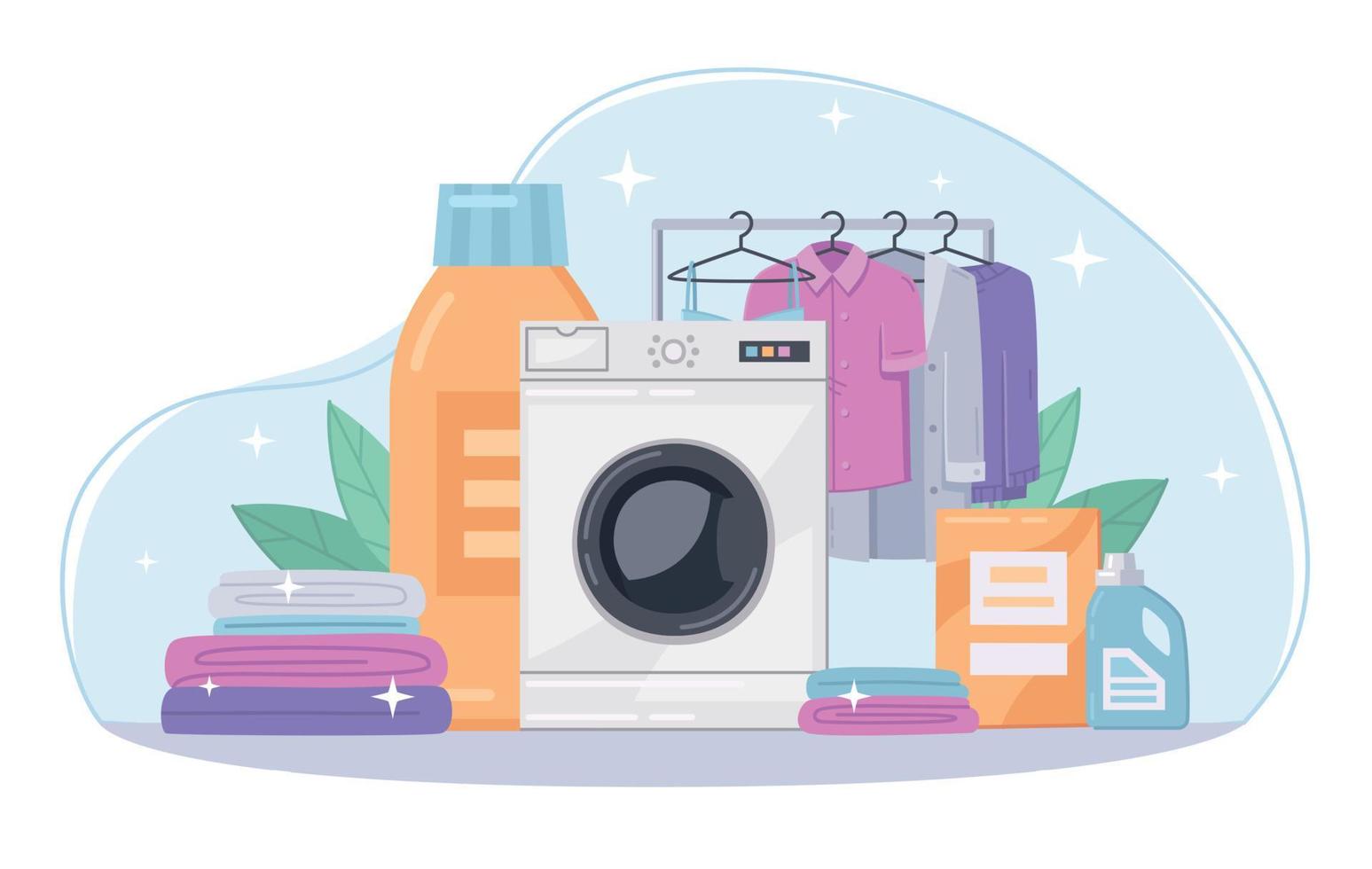 Laundry Cartoon Background vector
