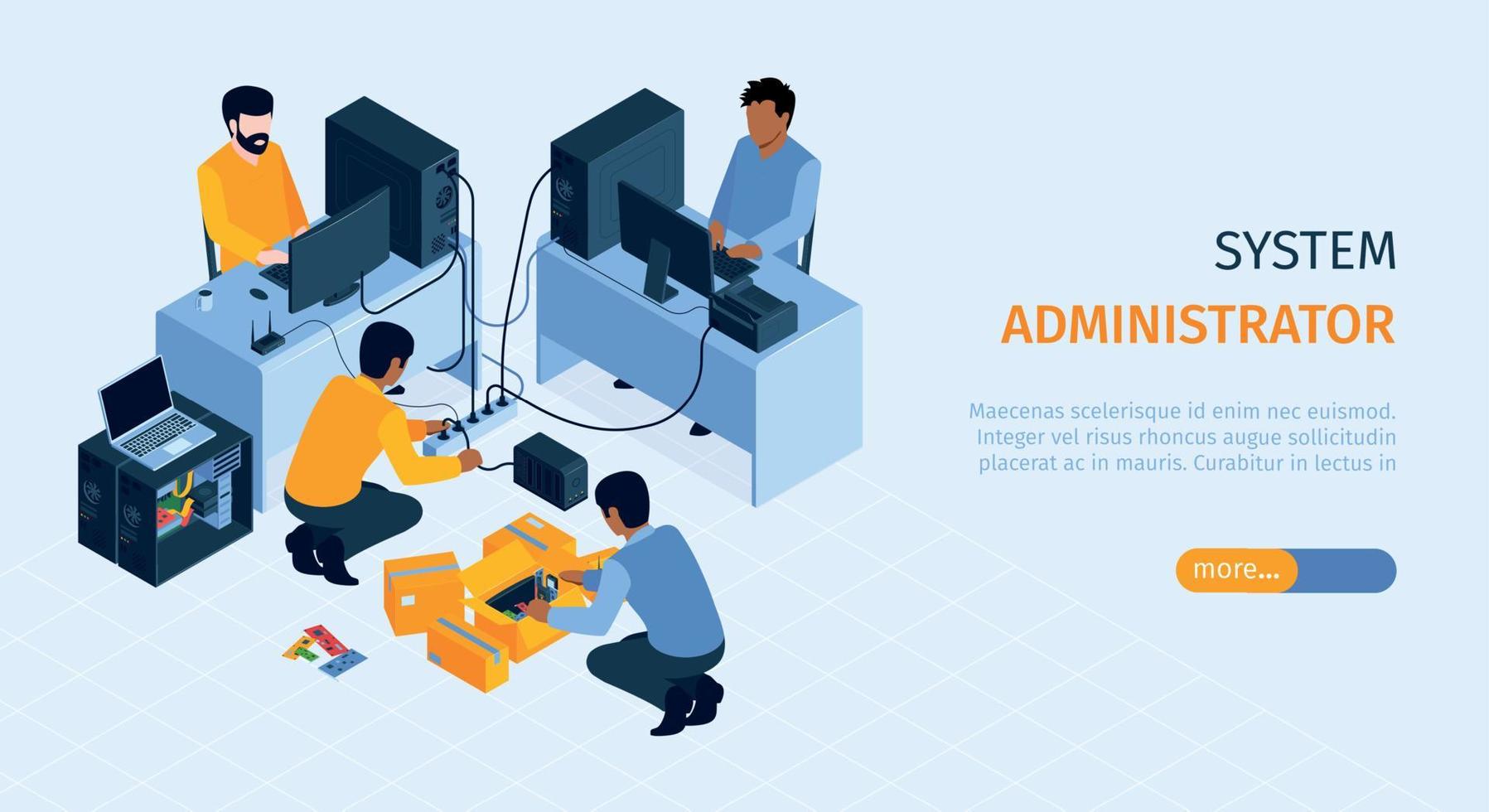 System Administrator Banner Illustration vector