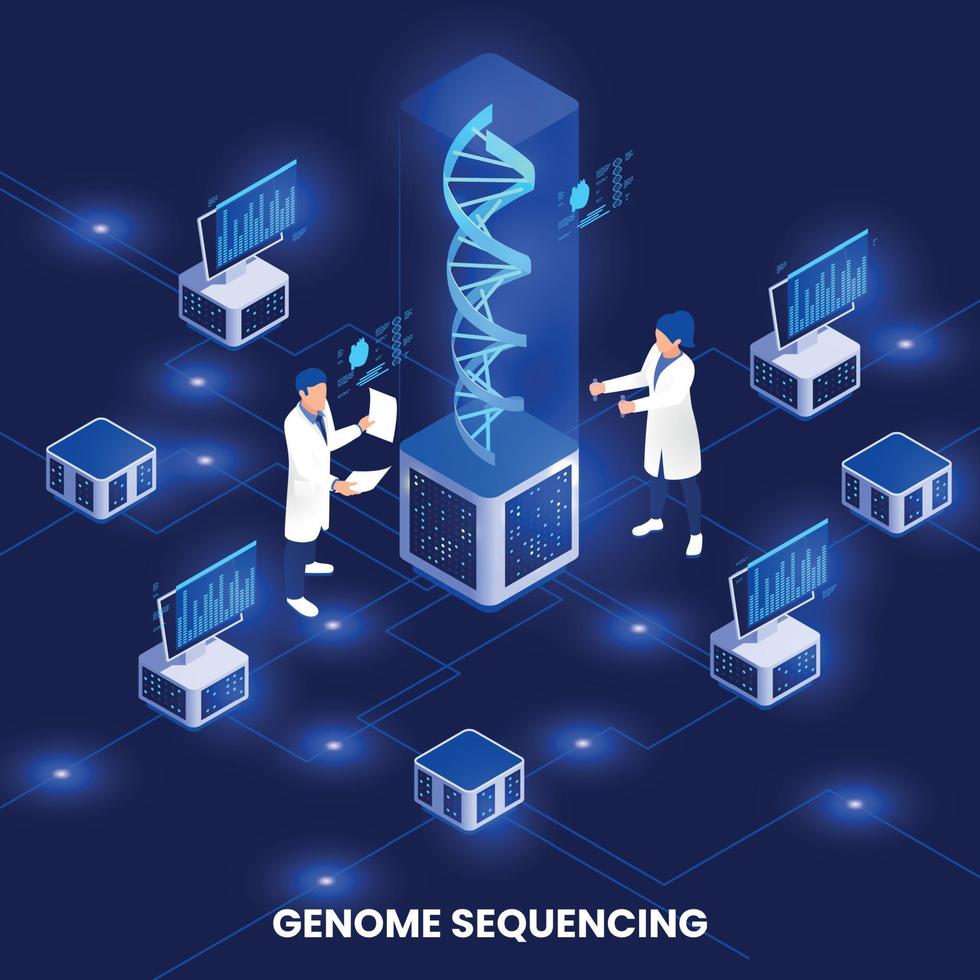 Genetic Engineering Isometric Concept vector