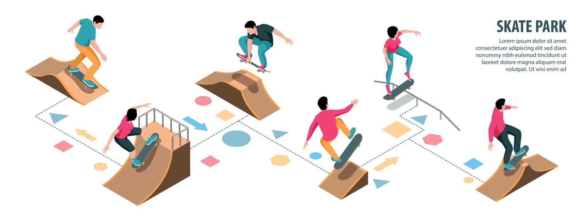 Skate Park Infographics vector