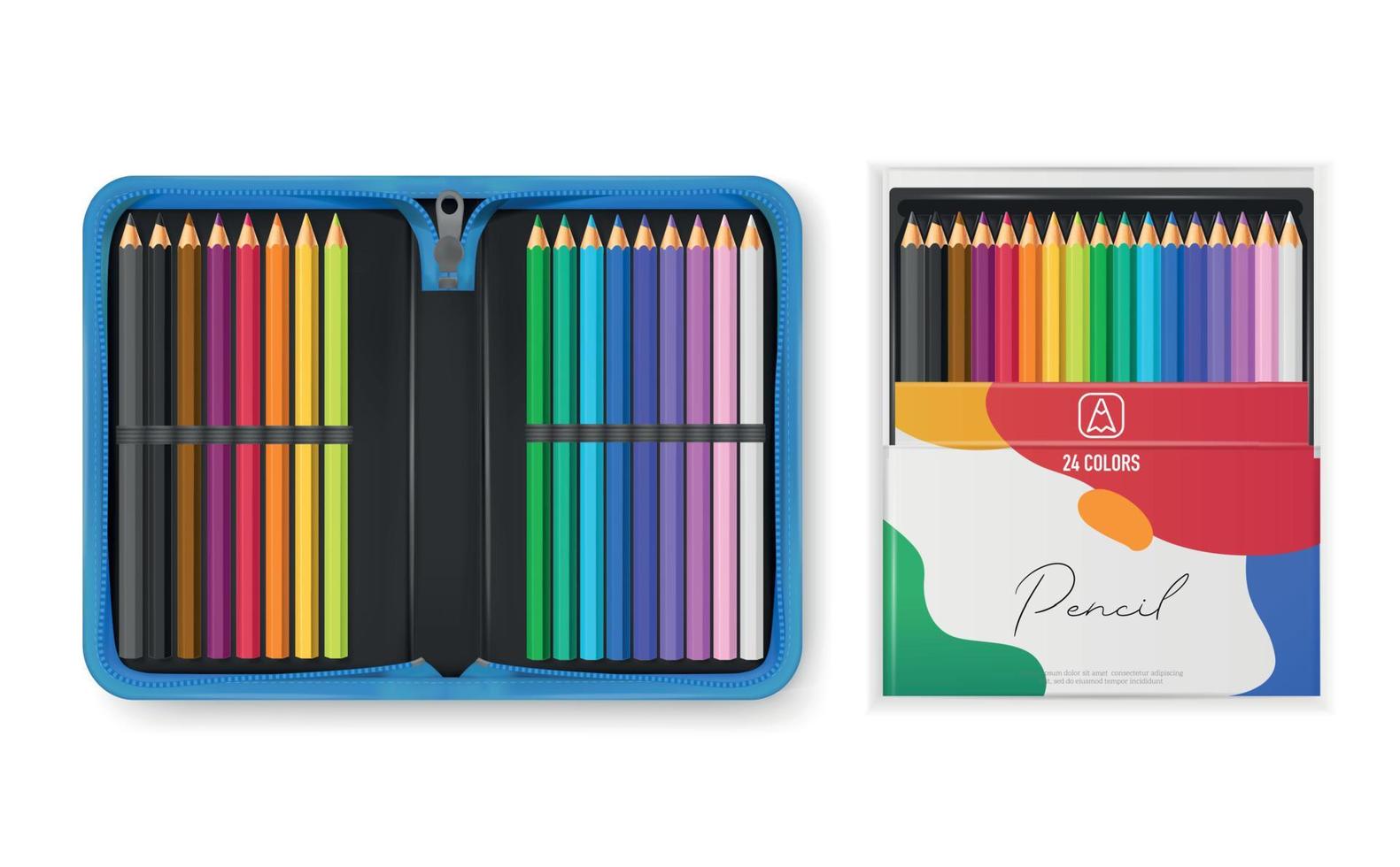 Pencil Case Box Set vector