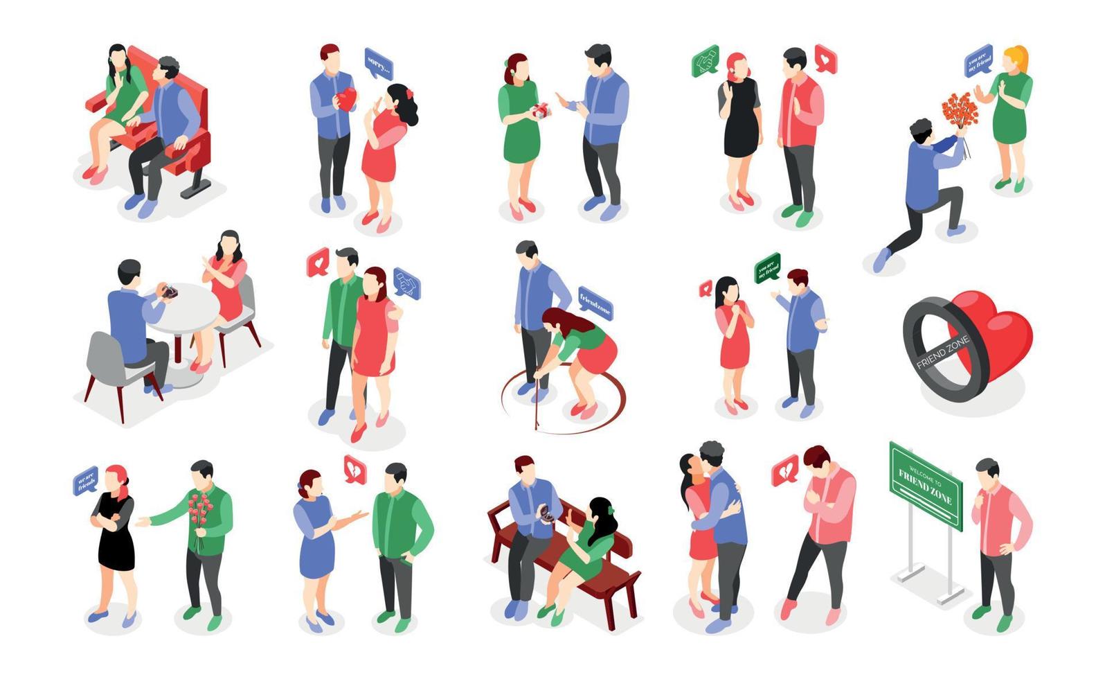 Friend Zone Icons Collection vector