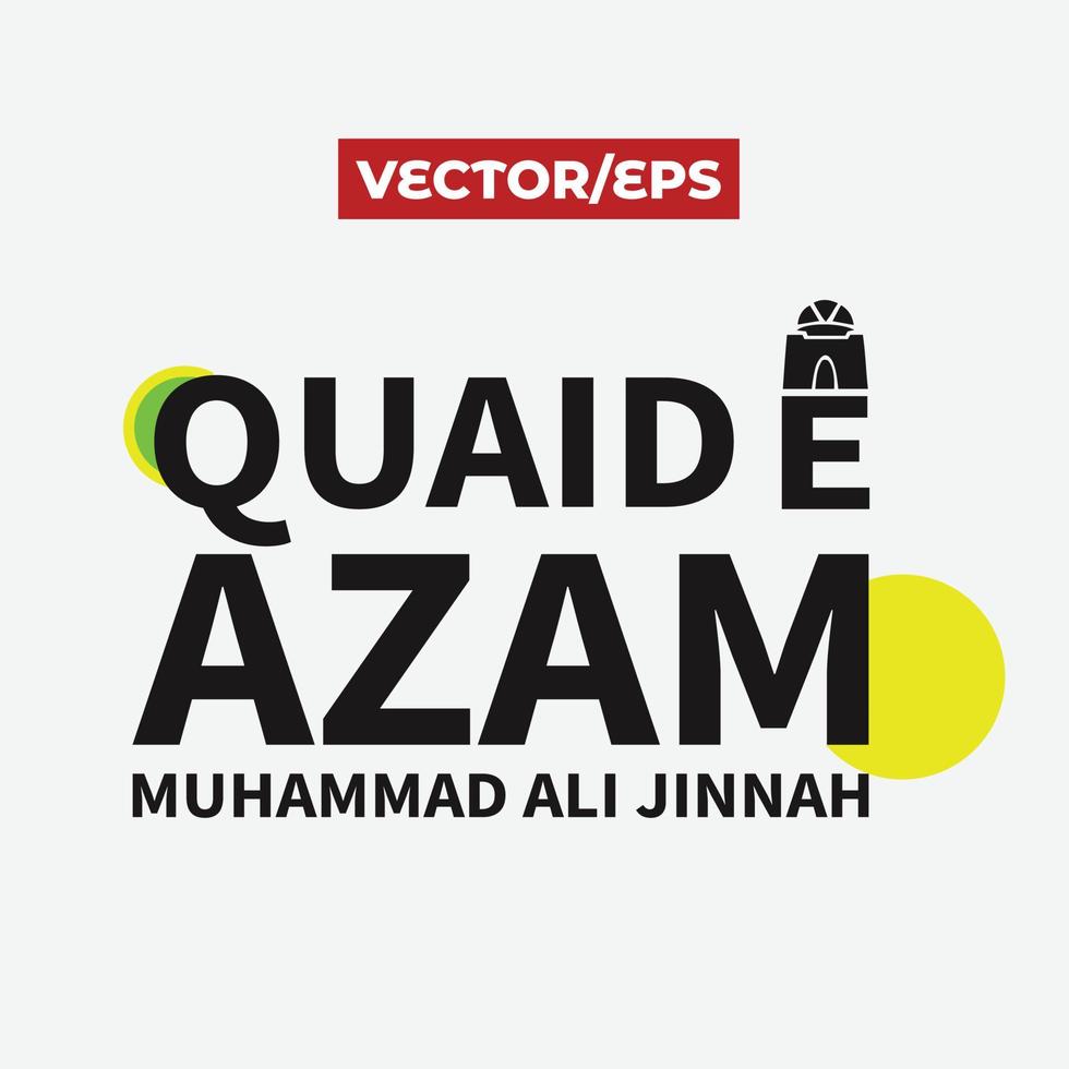 25th December Quaid-e-Azam Day Vector with Mizar-e-Quaid Founder of Pakistan's Birthday Celebration Day