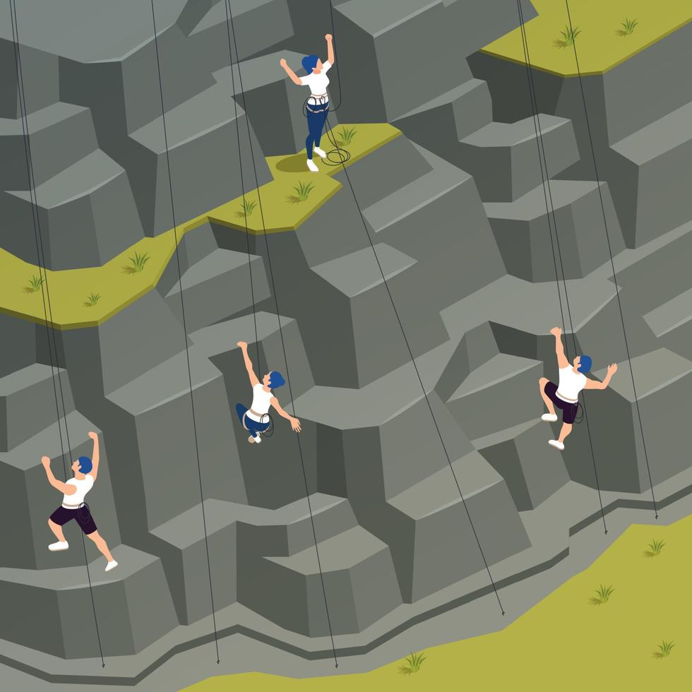 Sport Climbing Isometric Composition vector