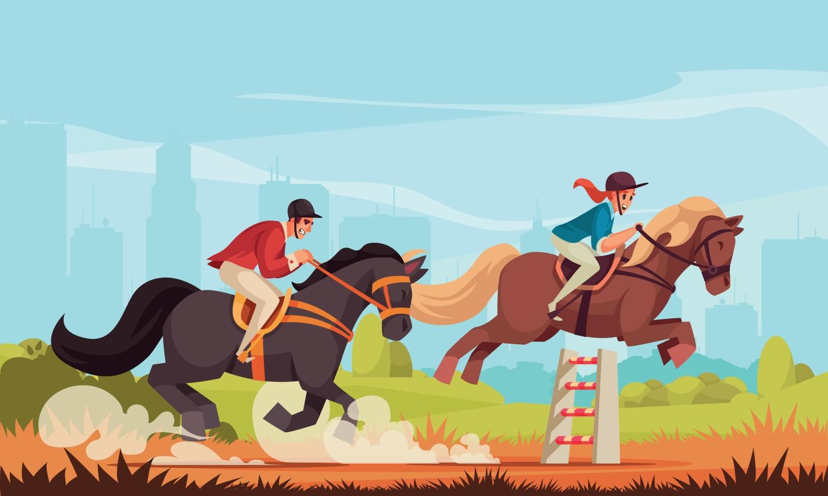 Horse Riding Illustration vector