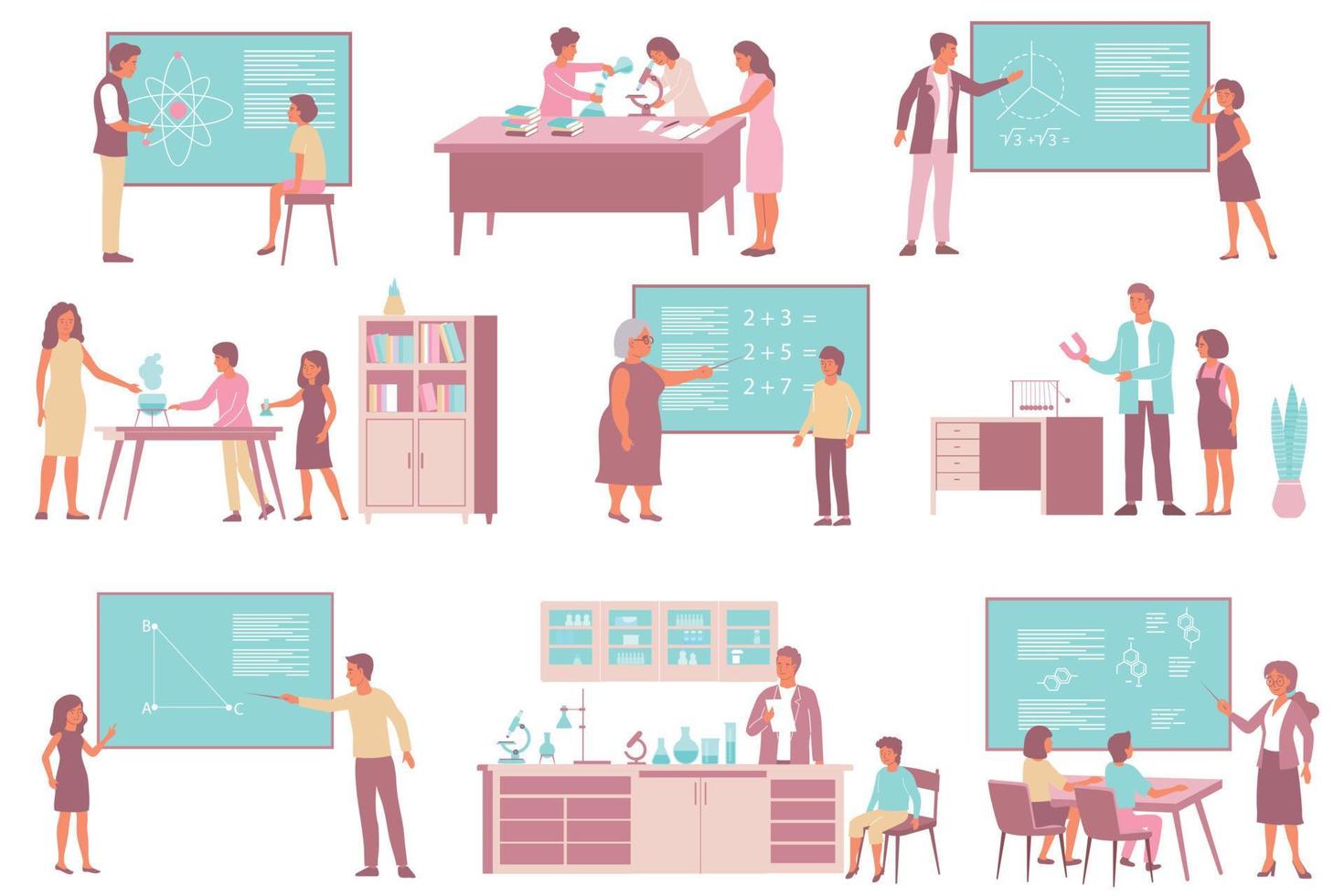 School Science Icon Set vector