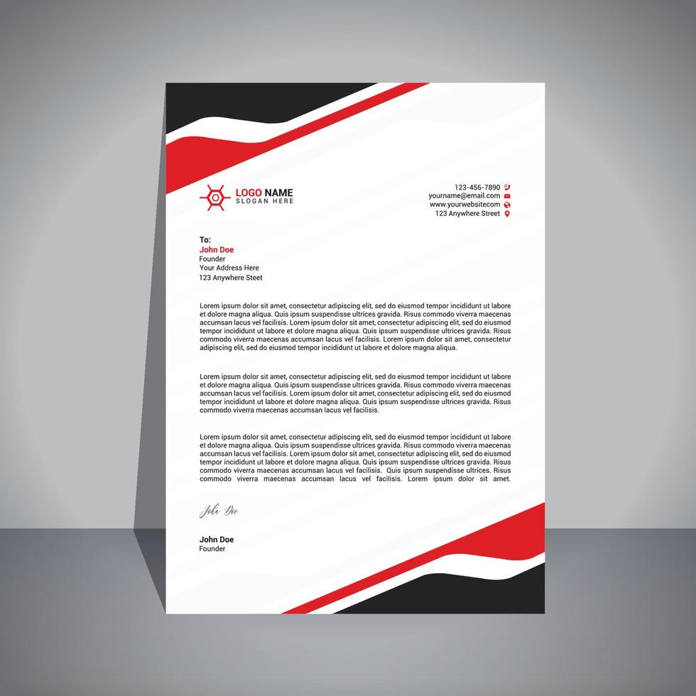 Minimal letterhead design template vector