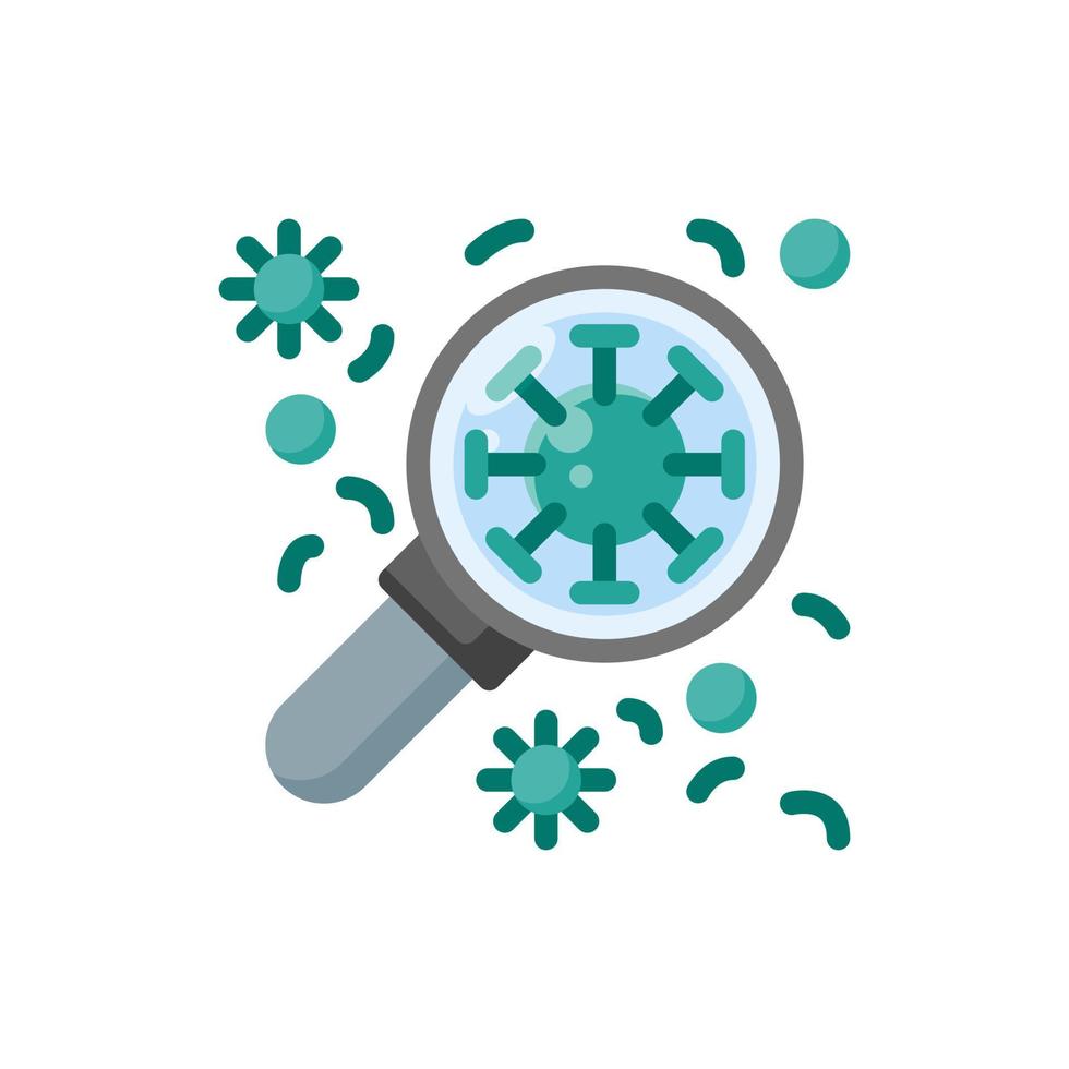 virus search flat style icon vector