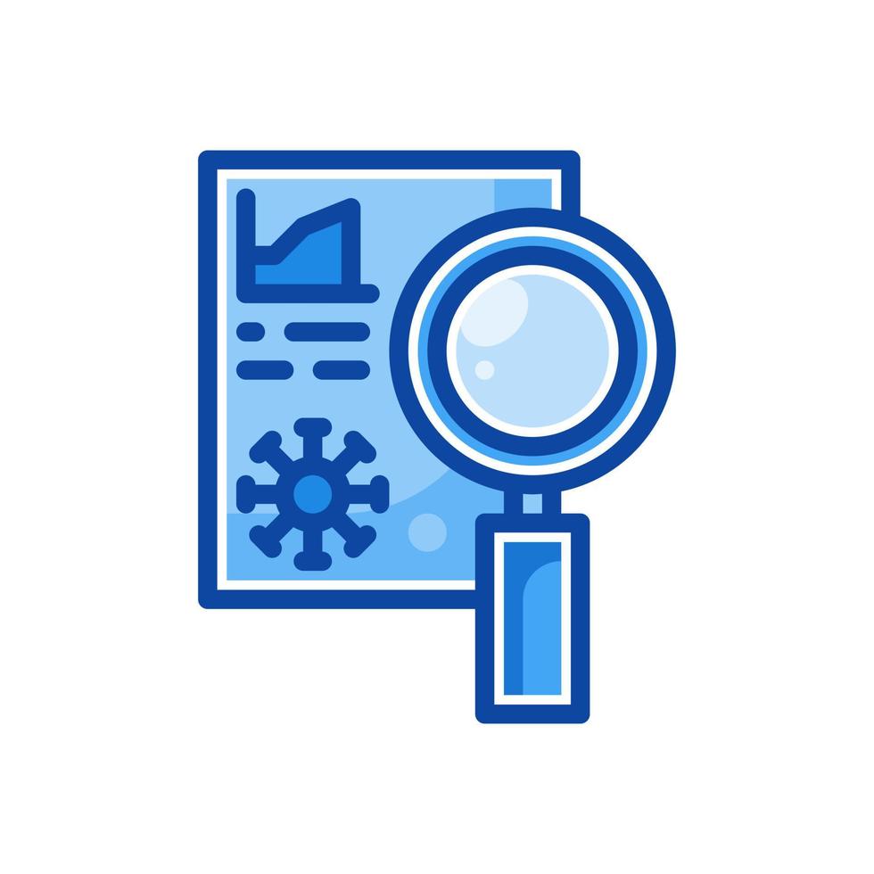 virus search filled line style icon vector