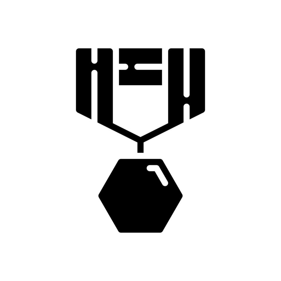 medal glyph style icon vector