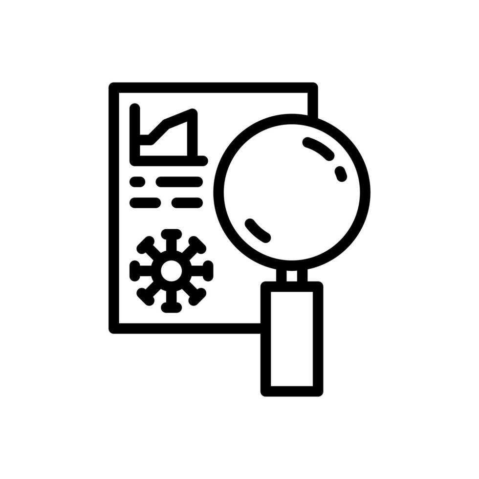 virus search outline style icon vector