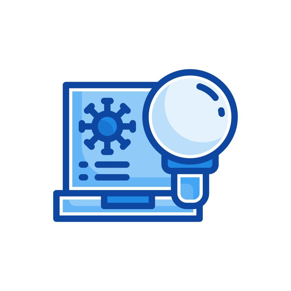 virus search filled line style icon vector