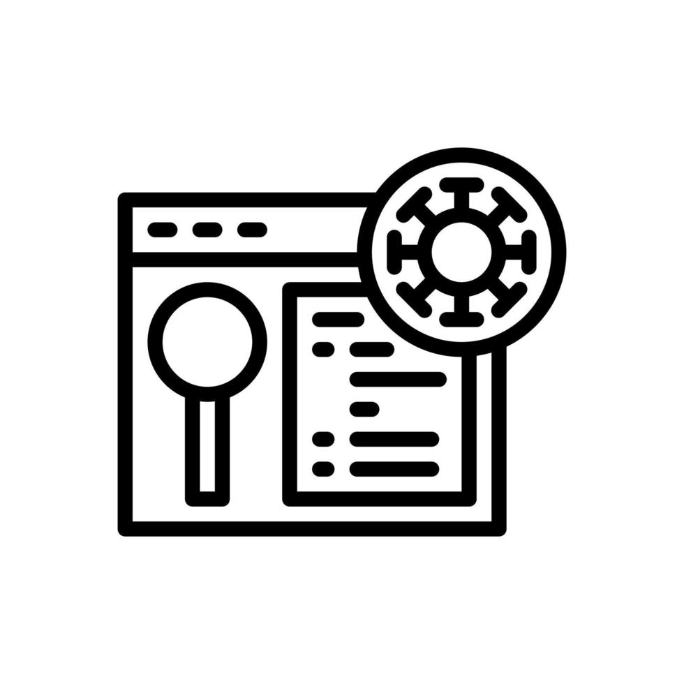 virus search outline style icon vector