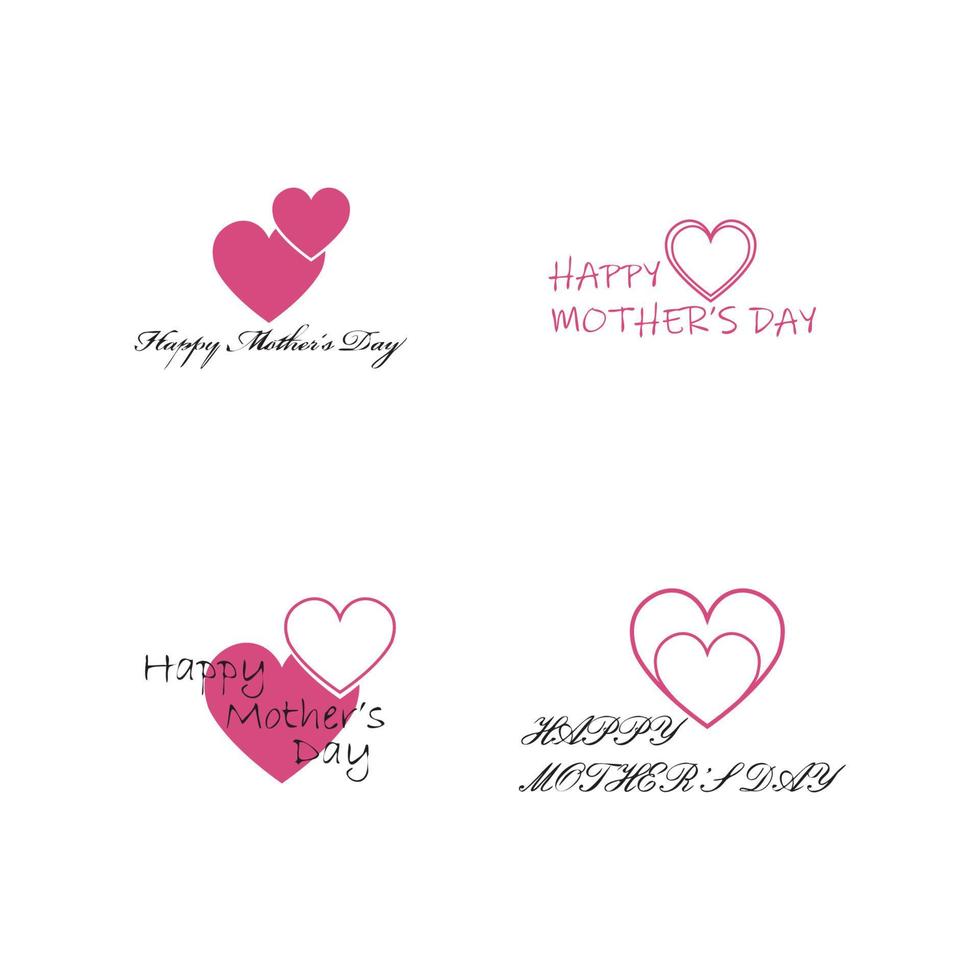 happy mothers day logo icon vector illustration design template