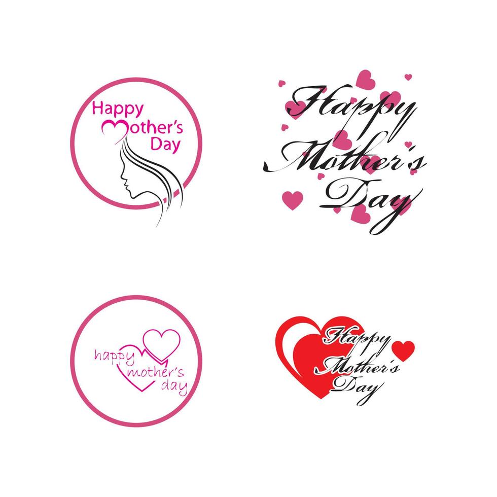 happy mothers day logo icon vector illustration design template