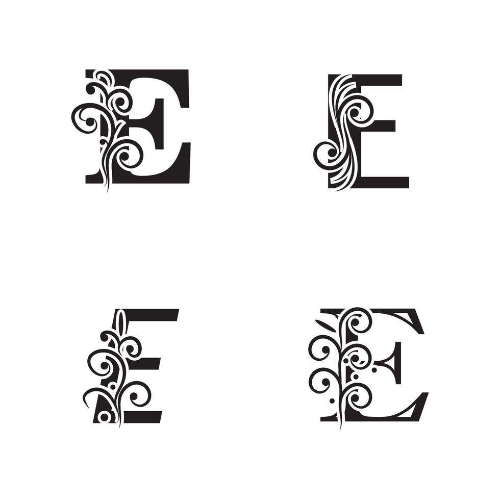 unique Vector illustration of abstract icons of letter E