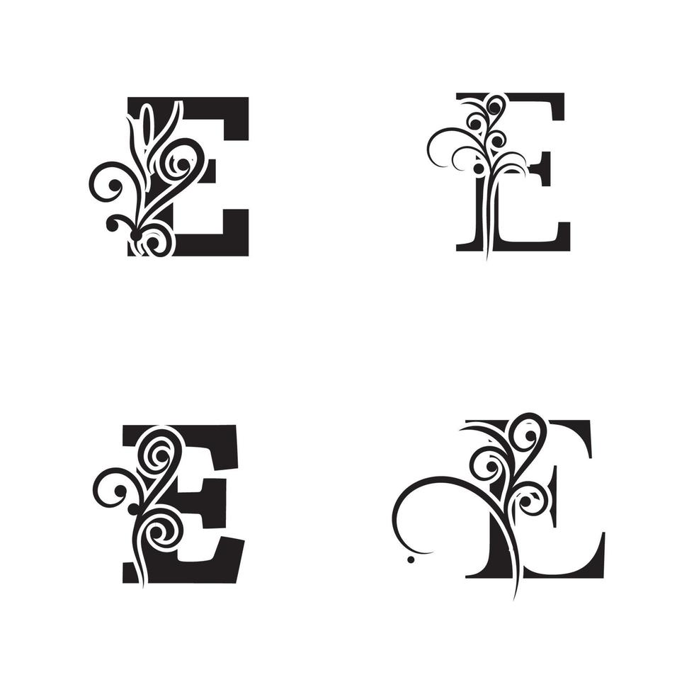 unique Vector illustration of abstract icons of letter E