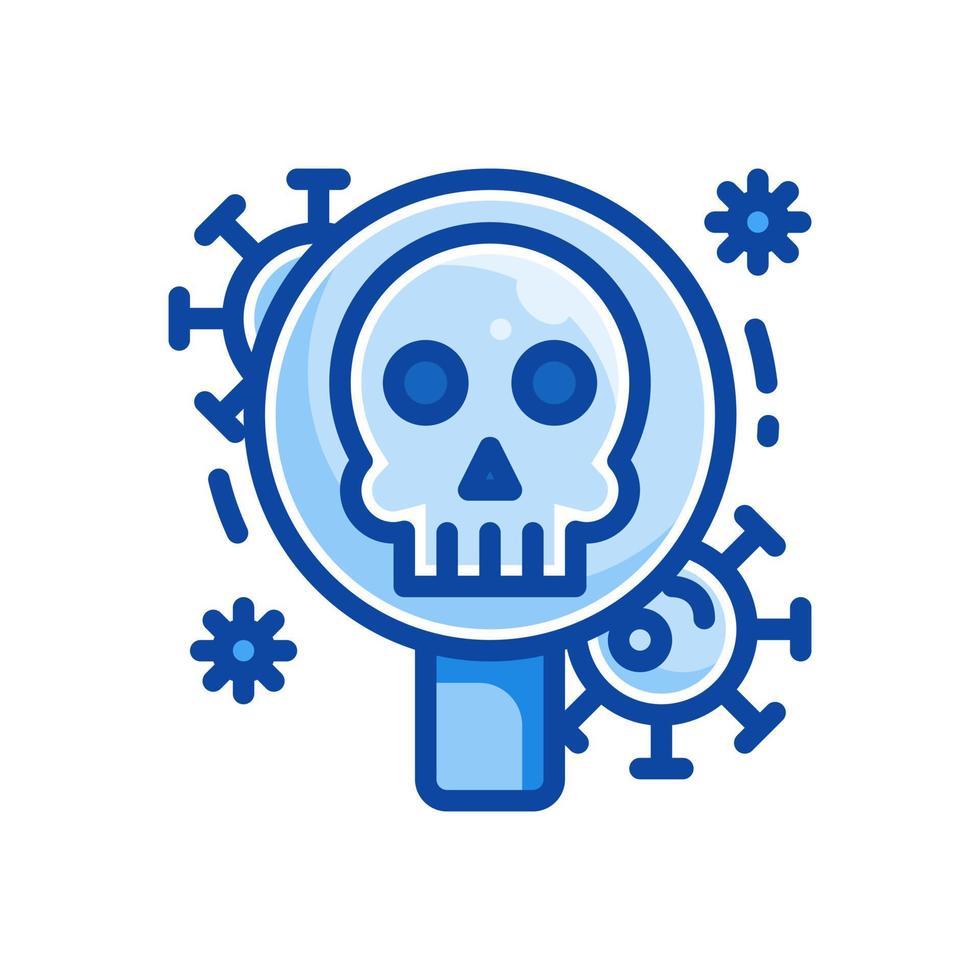 virus search filled line style icon vector