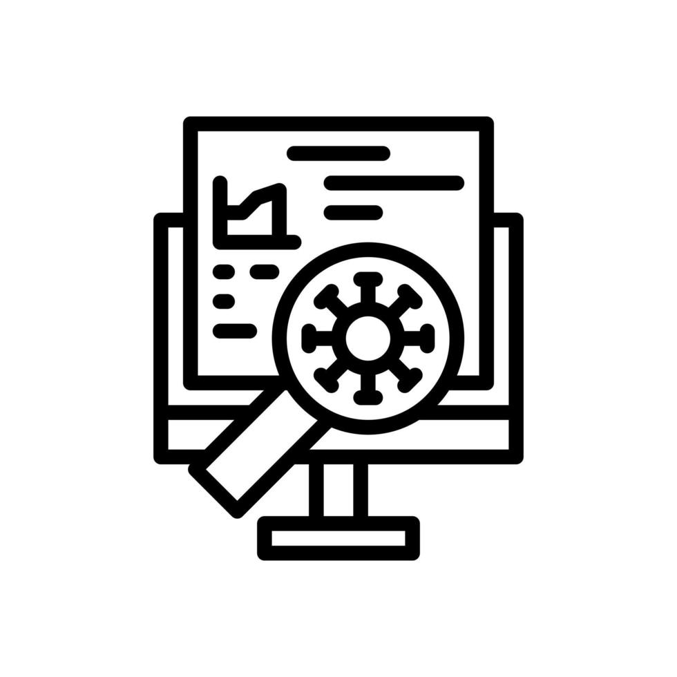 virus search outline style icon vector