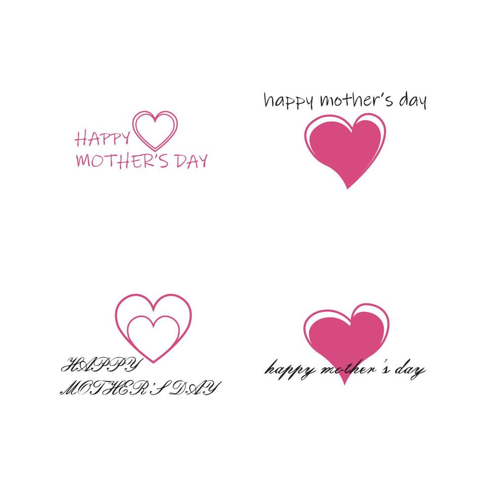 happy mothers day logo icon vector illustration design template