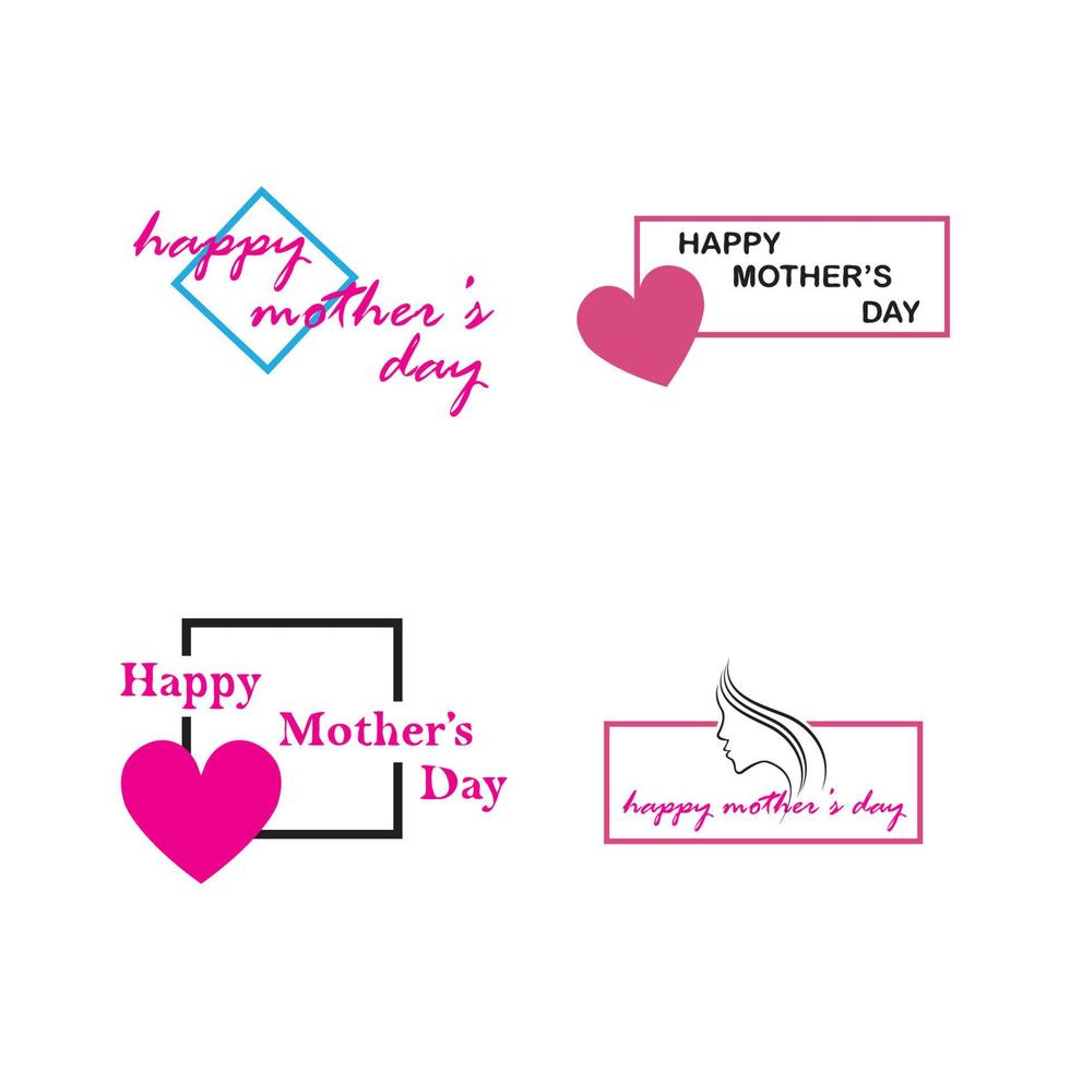 happy mothers day logo icon vector illustration design template