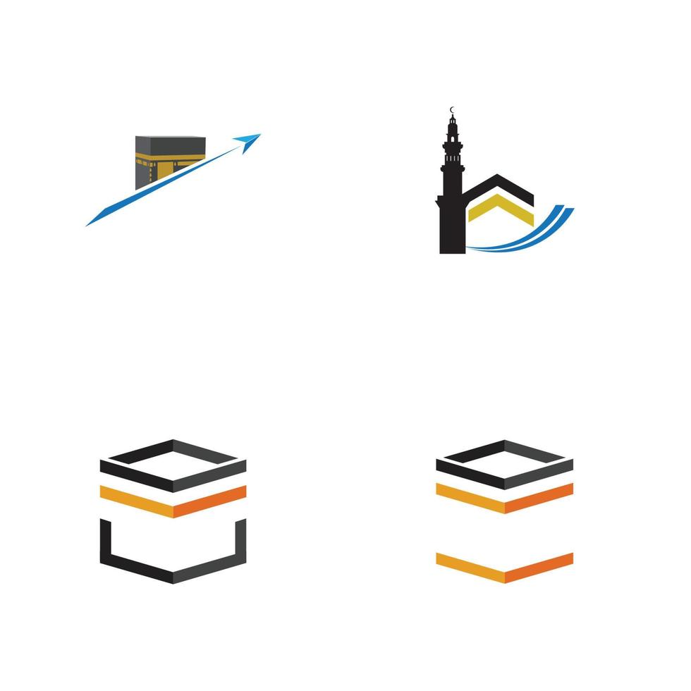 Kaaba Mecca Symbol Logo Illustration design template vector