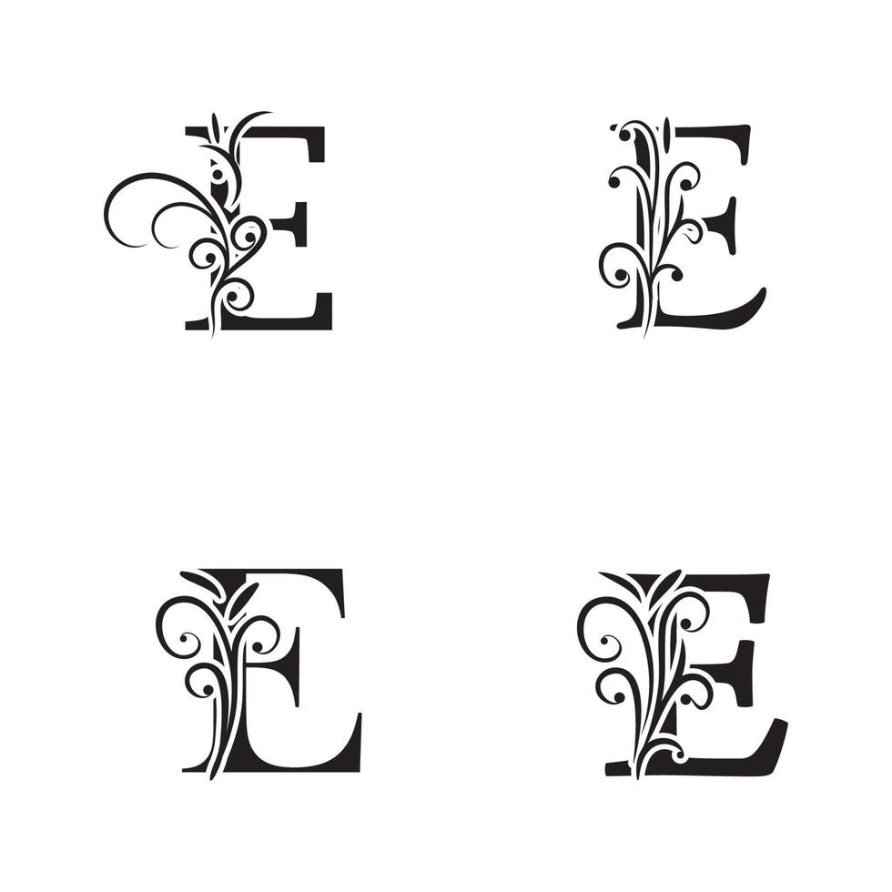 unique Vector illustration of abstract icons of letter E