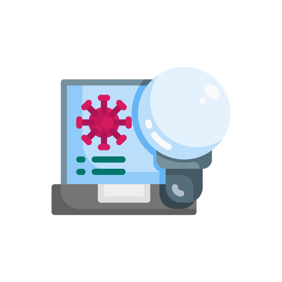 virus search flat style icon vector