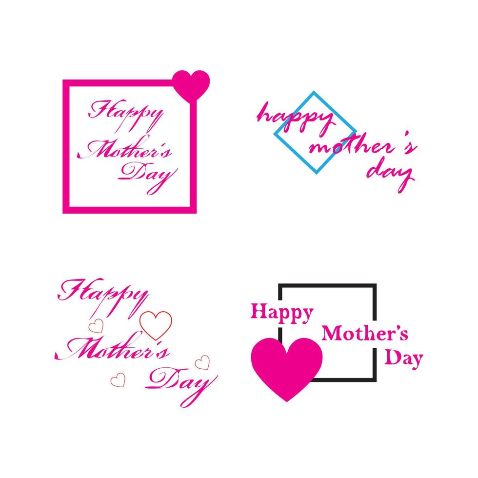 happy mothers day logo icon vector illustration design template