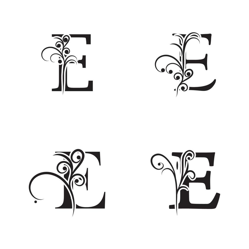 unique Vector illustration of abstract icons of letter E