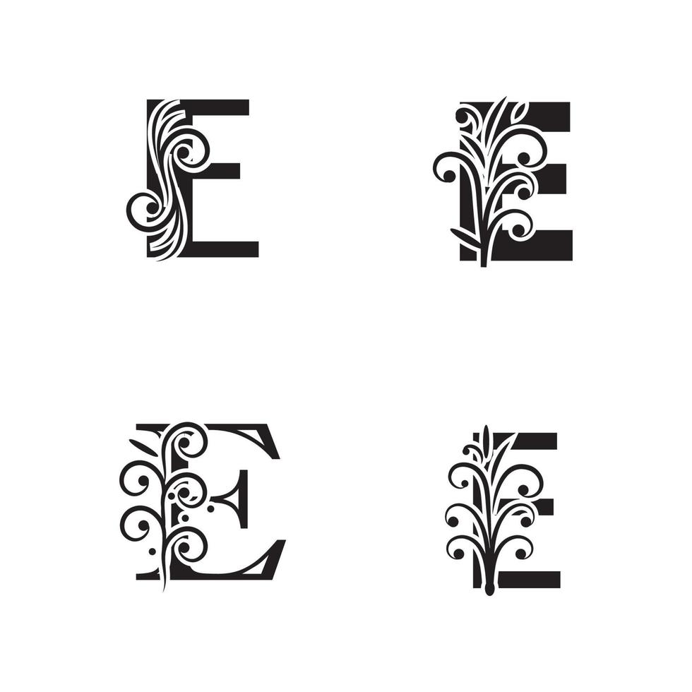 unique Vector illustration of abstract icons of letter E