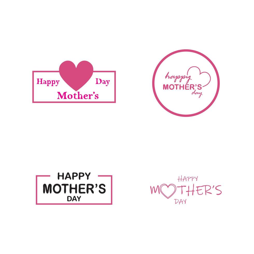 happy mothers day logo icon vector illustration design template