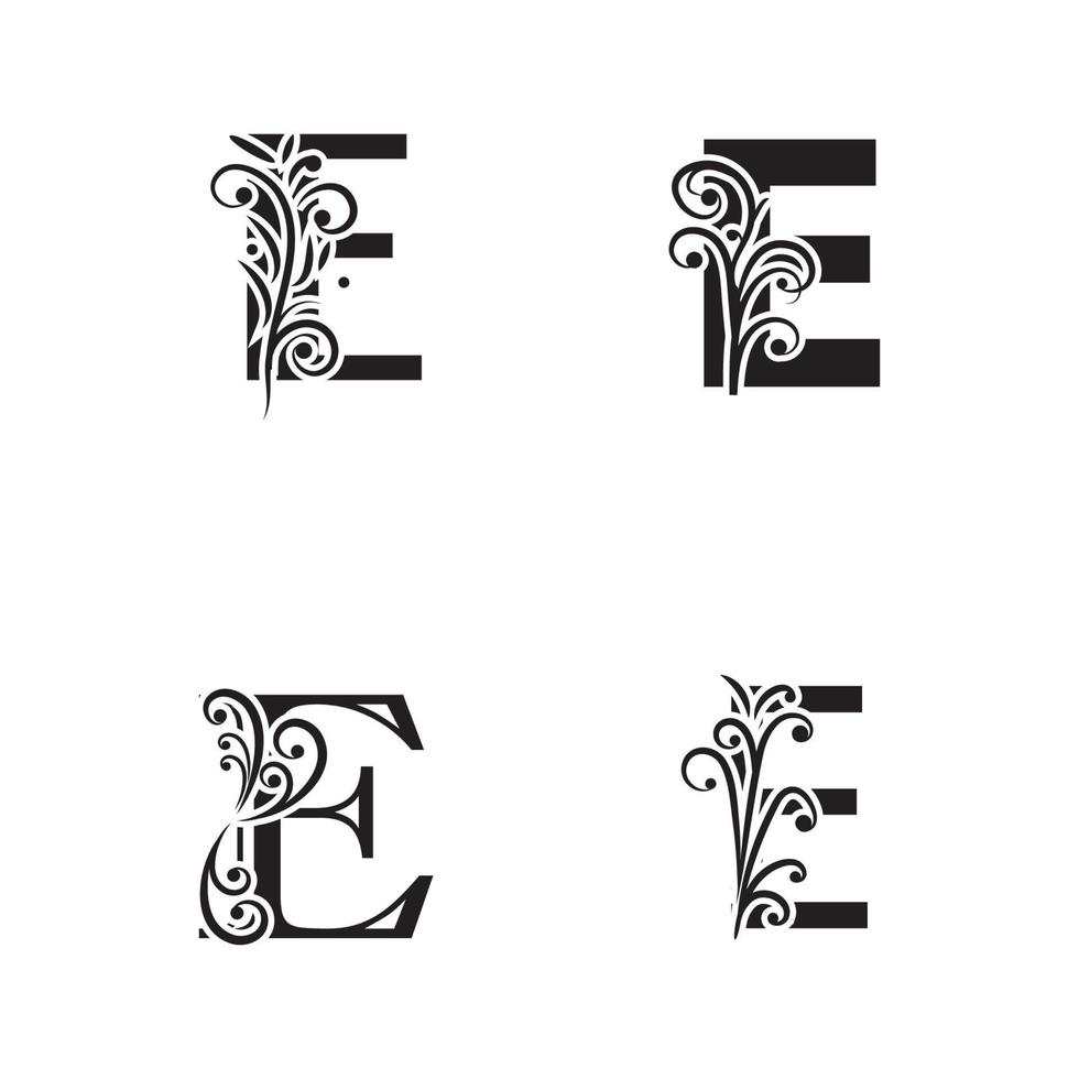 unique Vector illustration of abstract icons of letter E