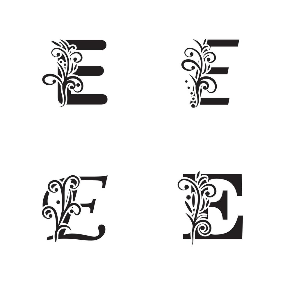 unique Vector illustration of abstract icons of letter E