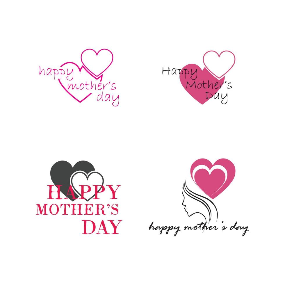 happy mothers day logo icon vector illustration design template