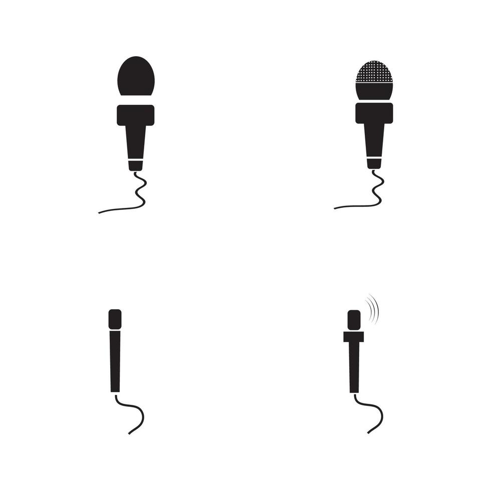 vector de ilustración de plantilla de diseño gráfico de icono de micrófono