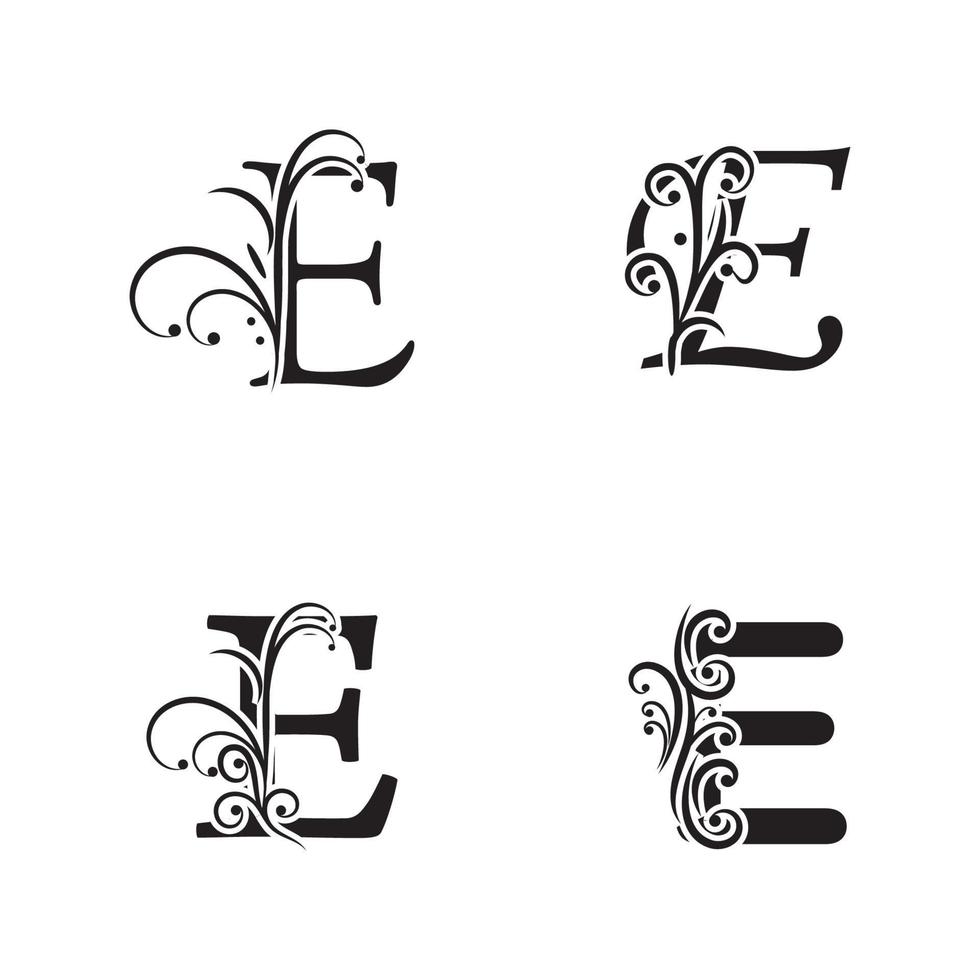 unique Vector illustration of abstract icons of letter E