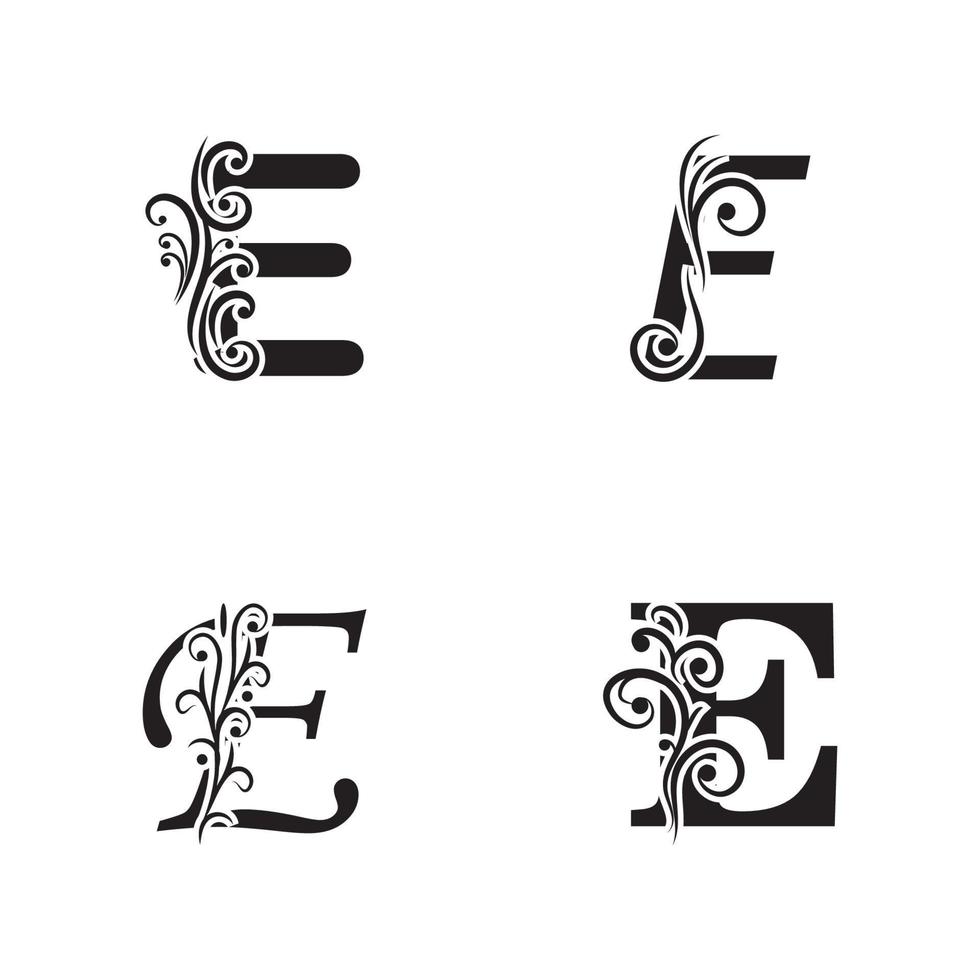 unique Vector illustration of abstract icons of letter E