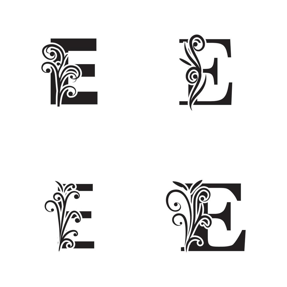 unique Vector illustration of abstract icons of letter E