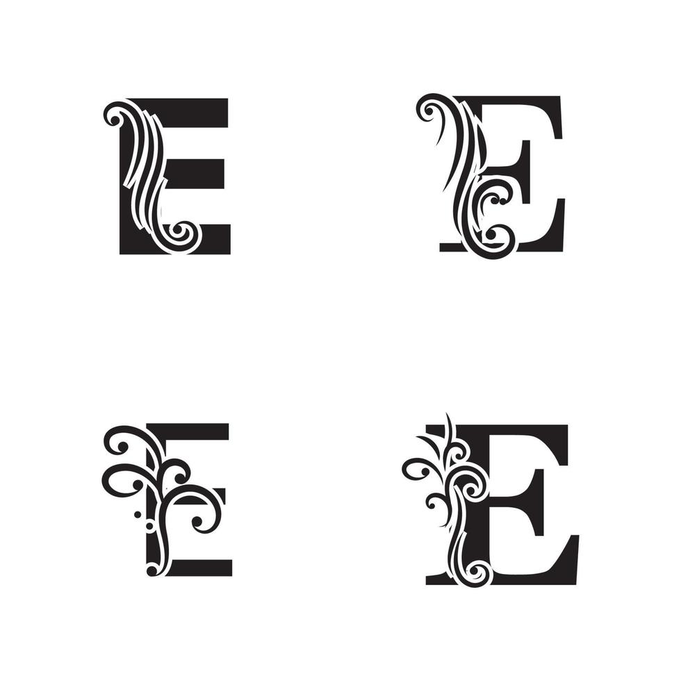 unique Vector illustration of abstract icons of letter E