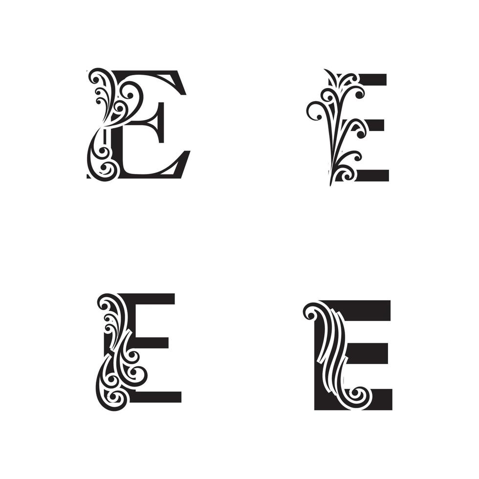 ilustración vectorial única de iconos abstractos de la letra e vector