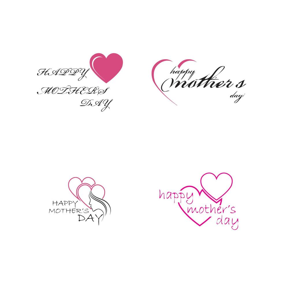 happy mothers day logo icon vector illustration design template