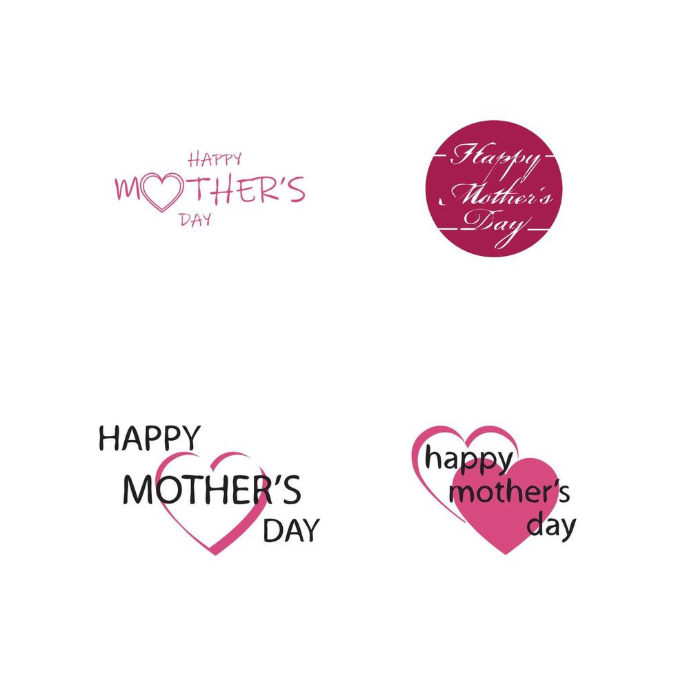 Plantilla de diseño de ilustración de vector de icono de logotipo de día de madres feliz