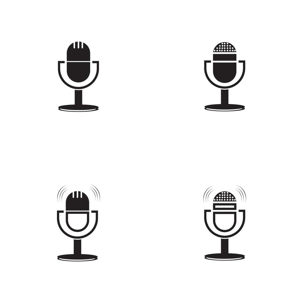 vector de ilustración de plantilla de diseño gráfico de icono de micrófono