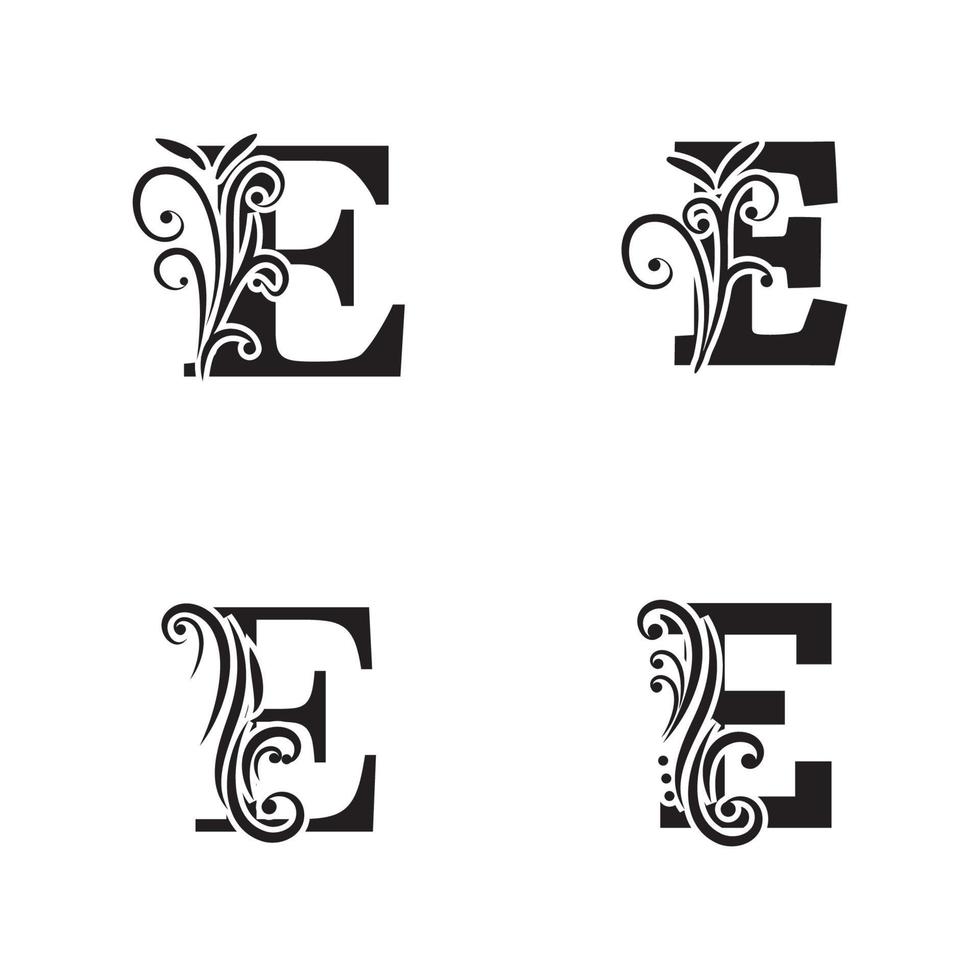 unique Vector illustration of abstract icons of letter E