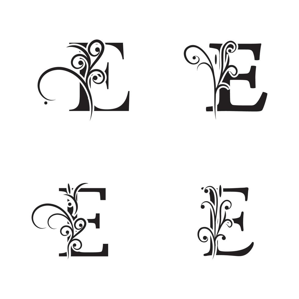 ilustración vectorial única de iconos abstractos de la letra e vector