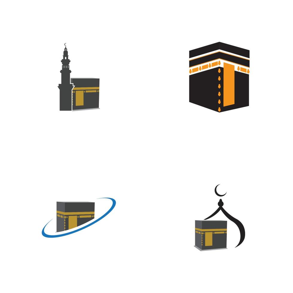 Kaaba Mecca Symbol Logo Illustration design template vector