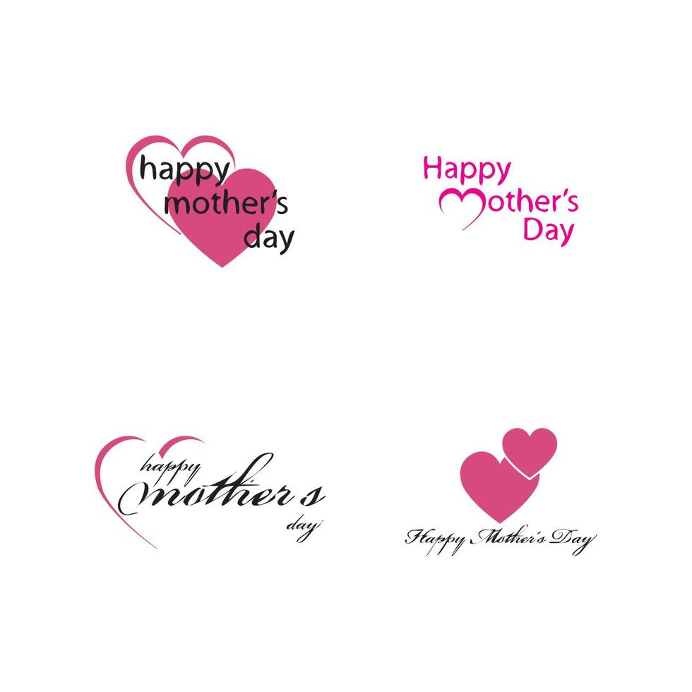 happy mothers day logo icon vector illustration design template