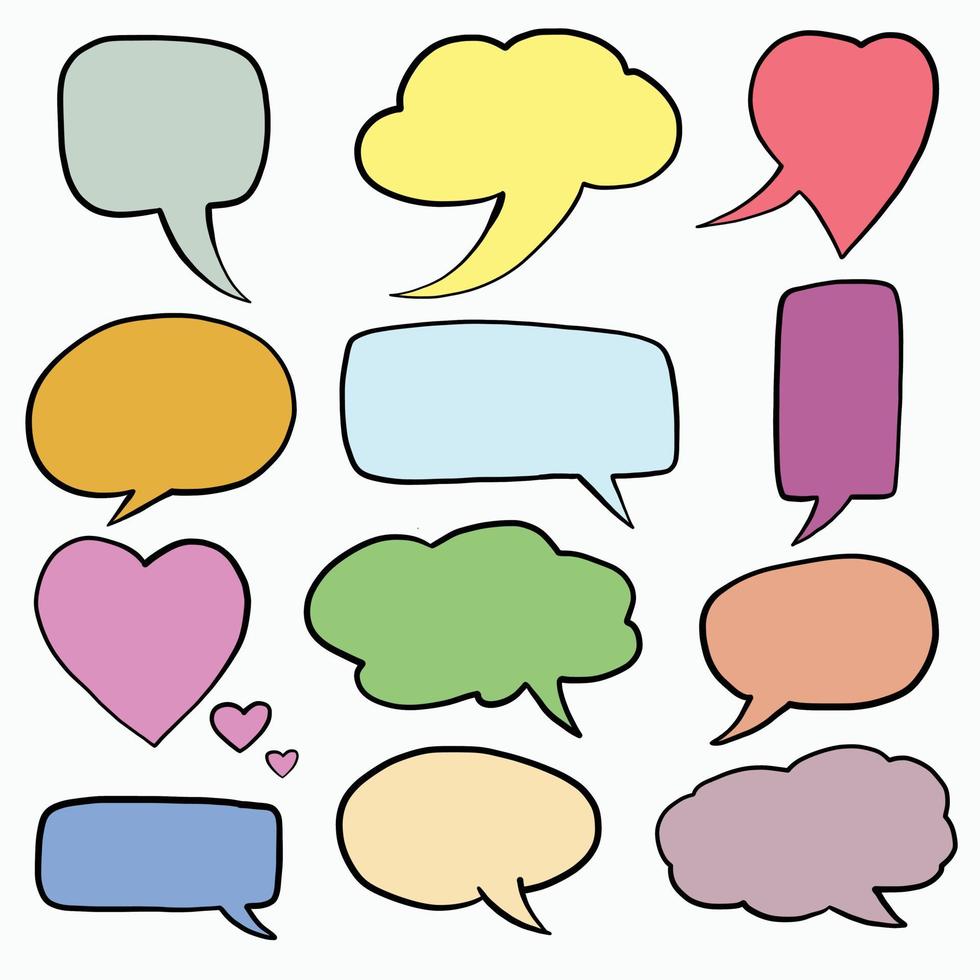 doodle freehand sketch drawing of word balloon collection. vector